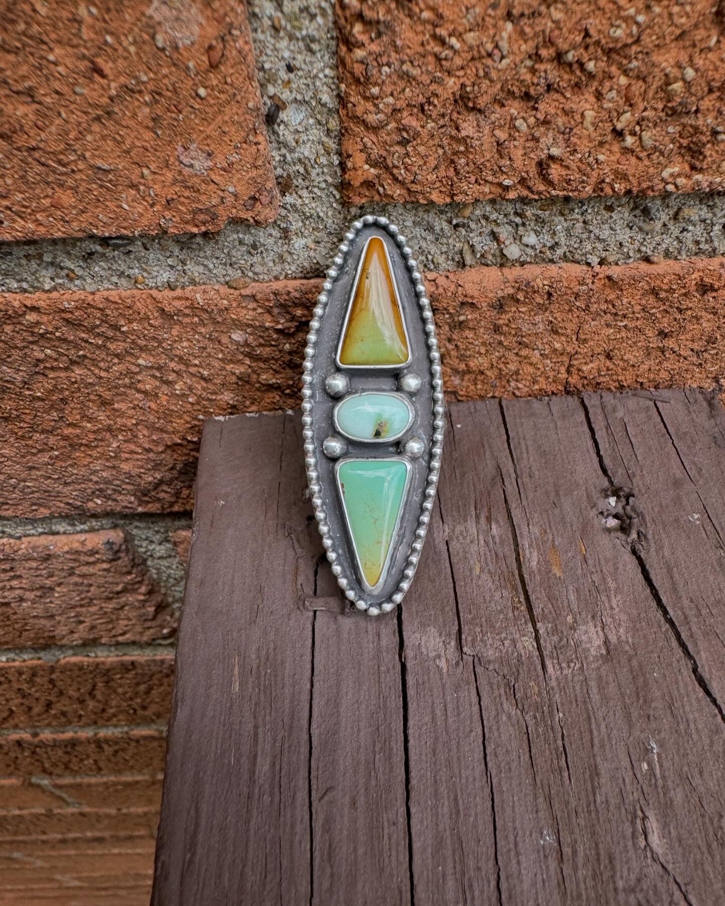 Royston Turquoise handmade ring, size 6.25