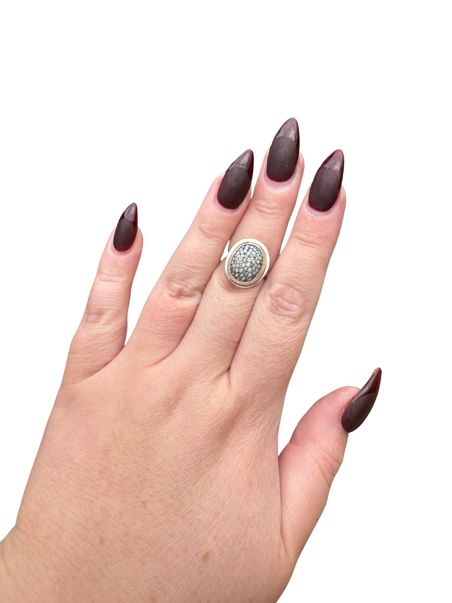 Snakeskin Agate Ring Size 6.75