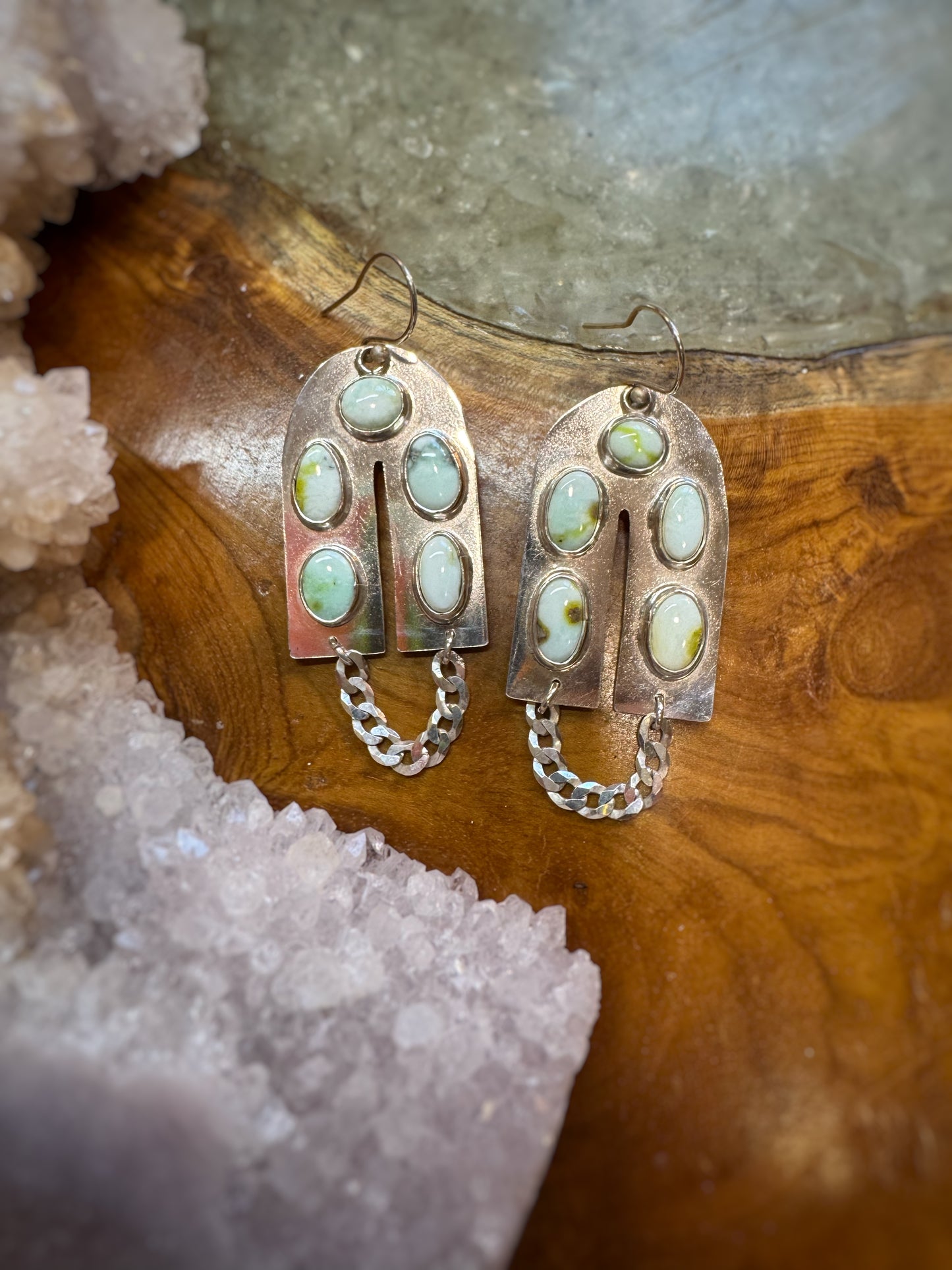 Palomino variscite statement earrings