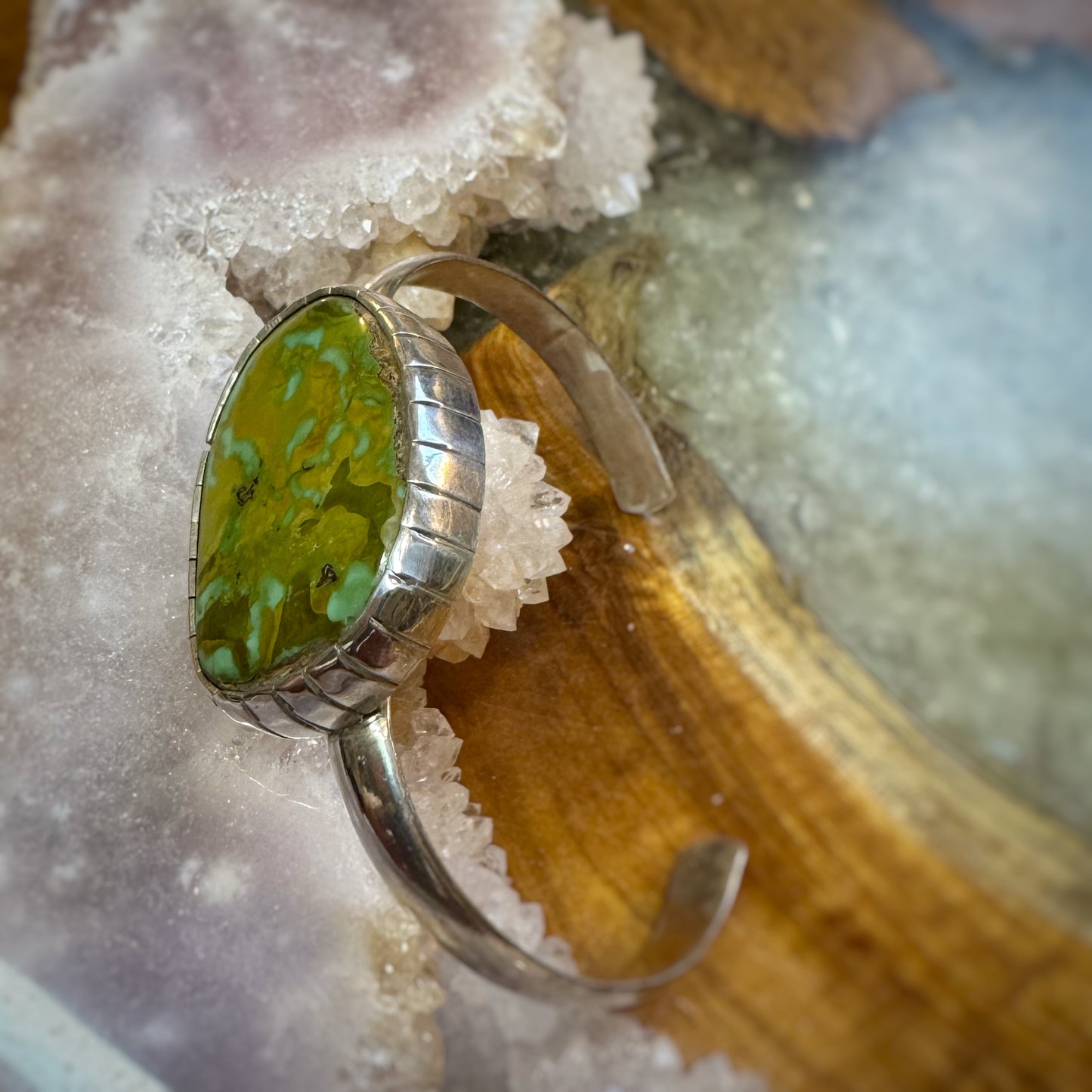 Unique Royston Turquoise Large Sterling Cuff