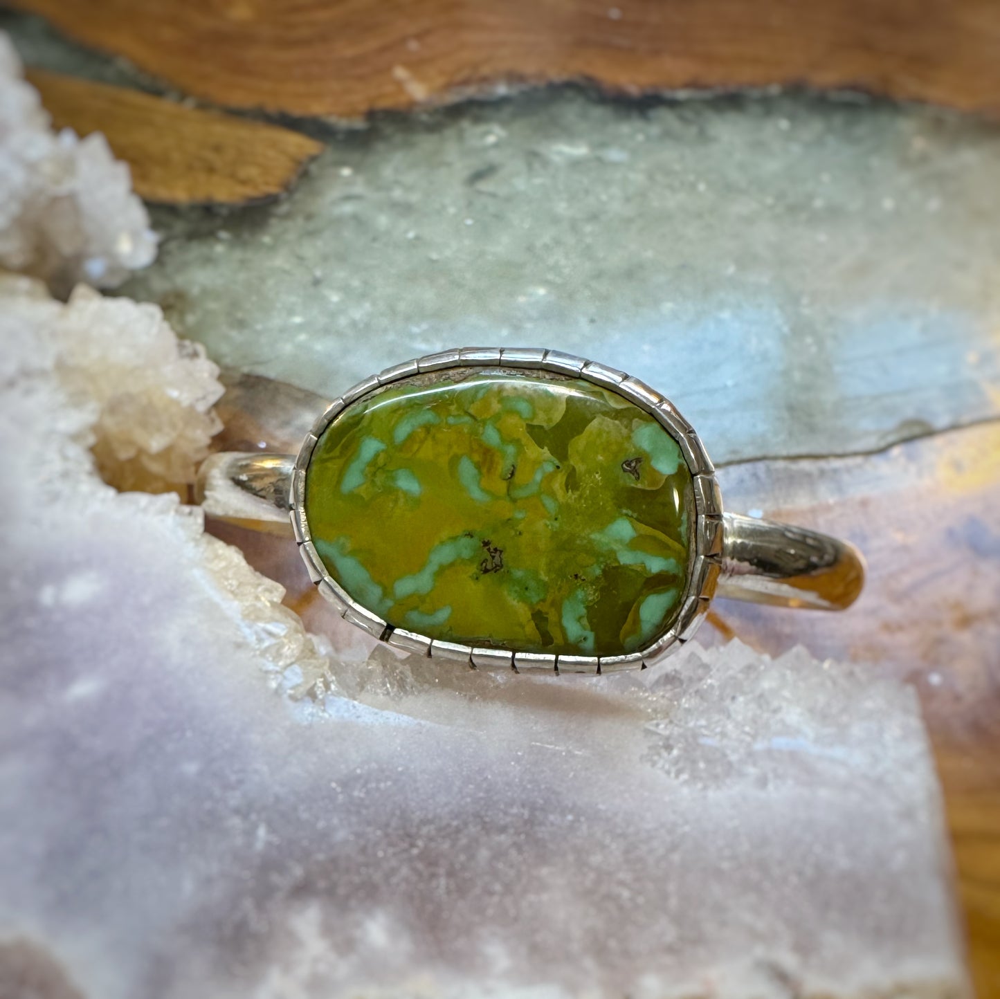 Unique Royston Turquoise Large Sterling Cuff