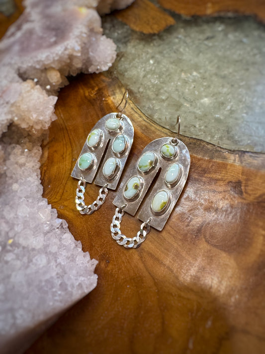 Palomino variscite statement earrings