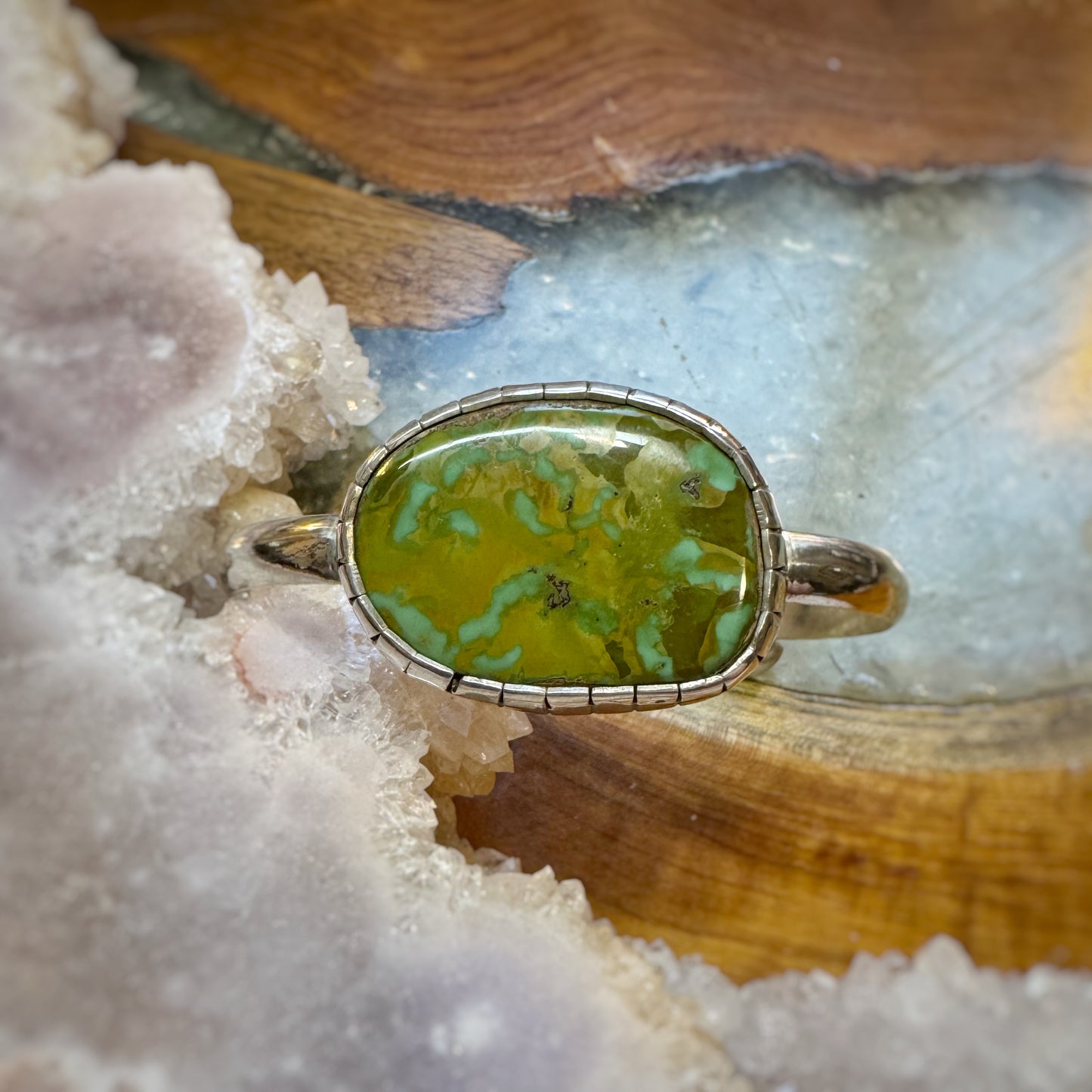 Unique Royston Turquoise Large Sterling Cuff