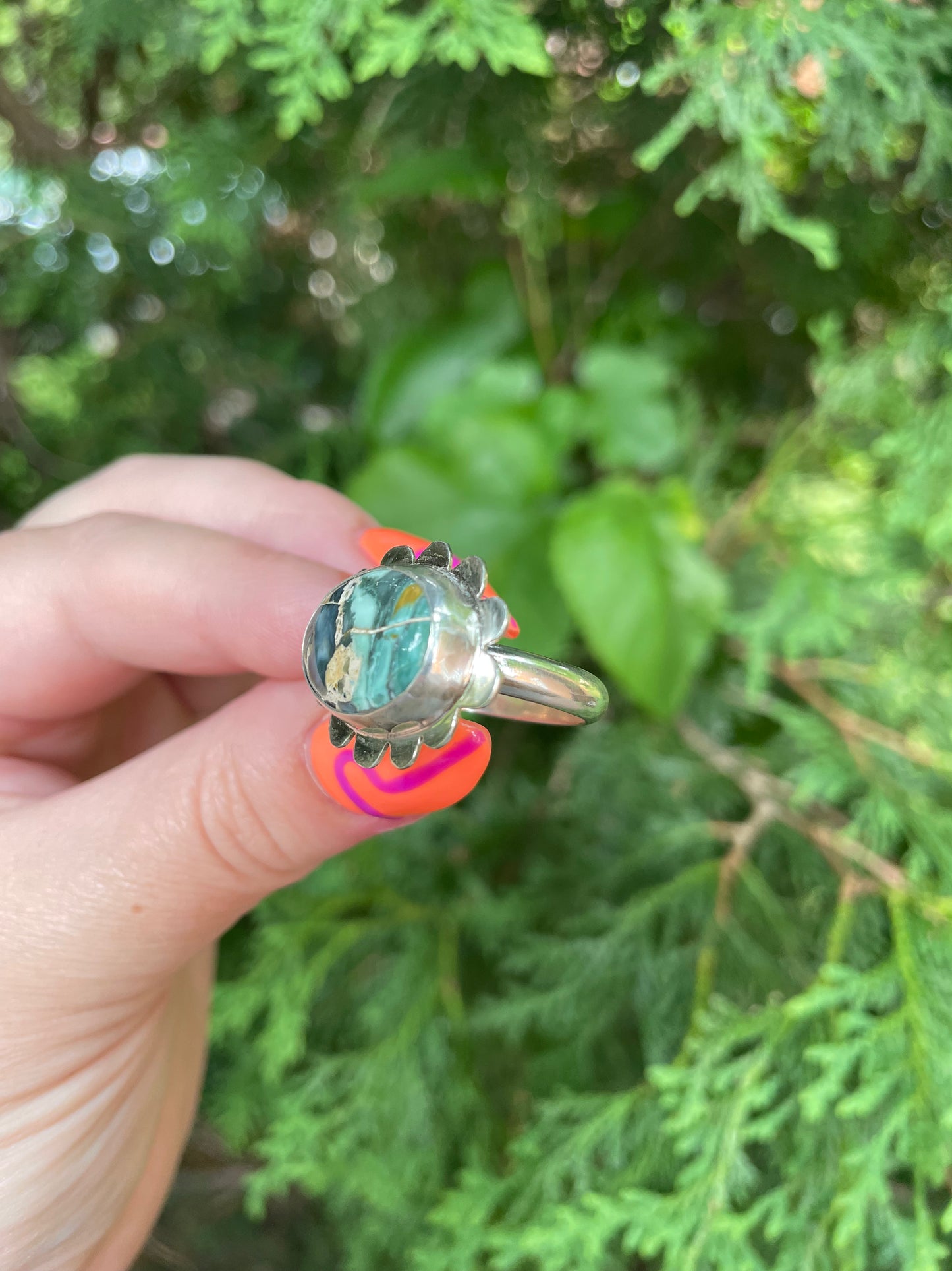 Mystic Sage Statement Ring, size 8.5
