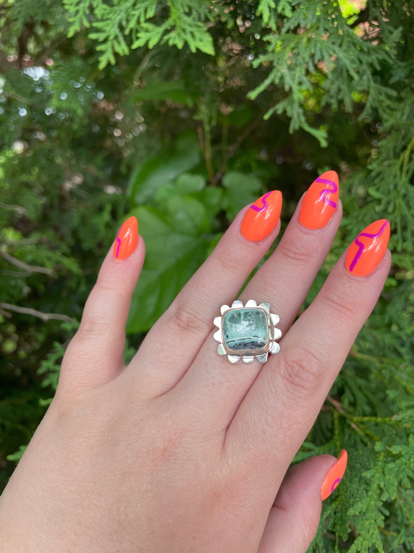 Mystic Sage Turquoise and Variscite, size 8.5 ring