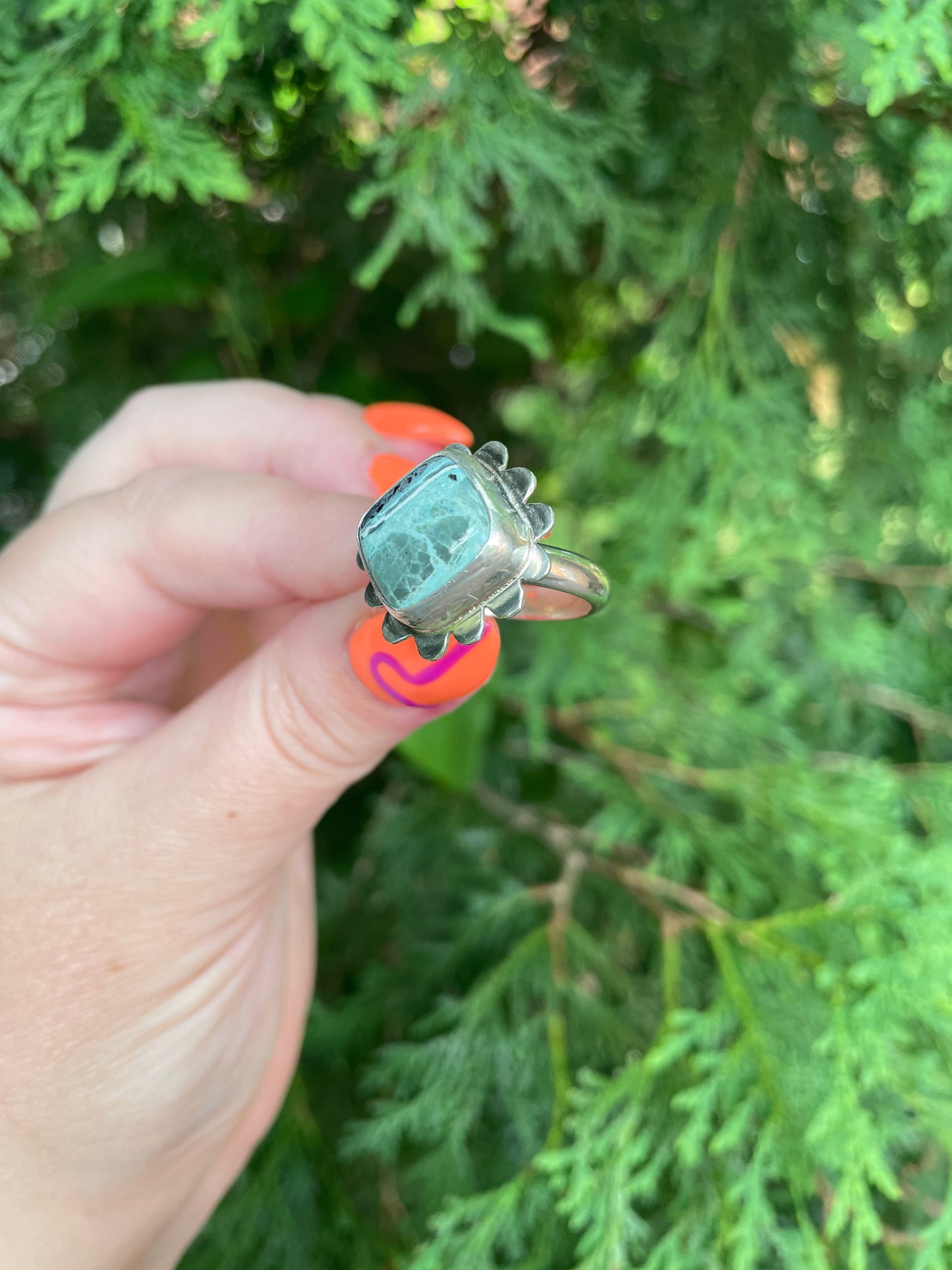 Mystic Sage Turquoise and Variscite, size 8.5 ring