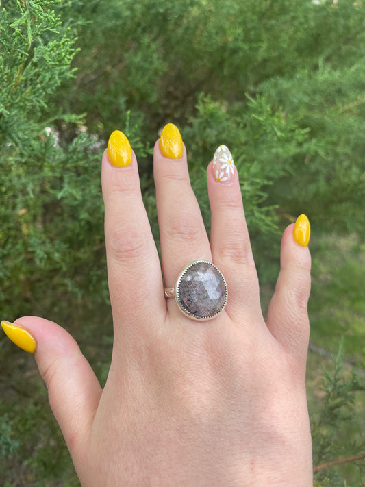 Dazzling sapphire statement ring, size 10