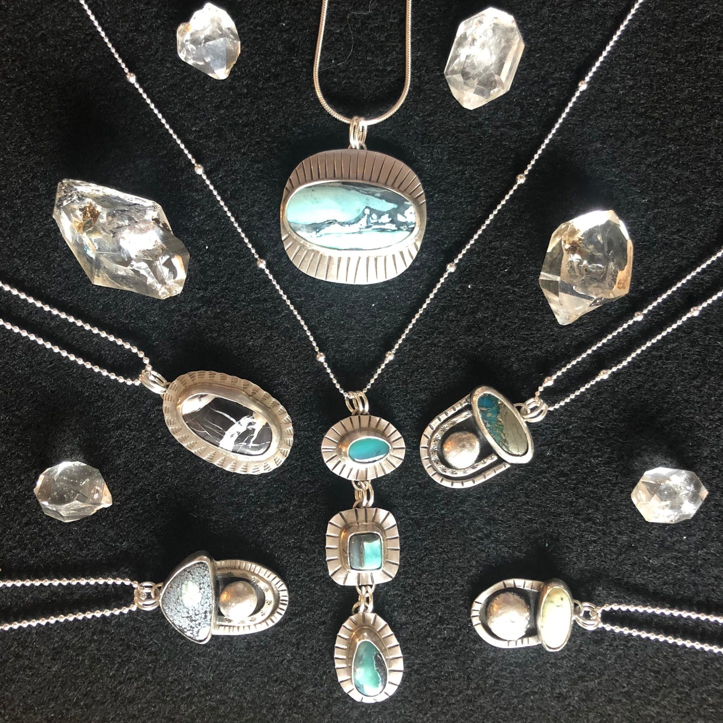 Lone Eagle Variscite Pendant on 20” Beaded chain