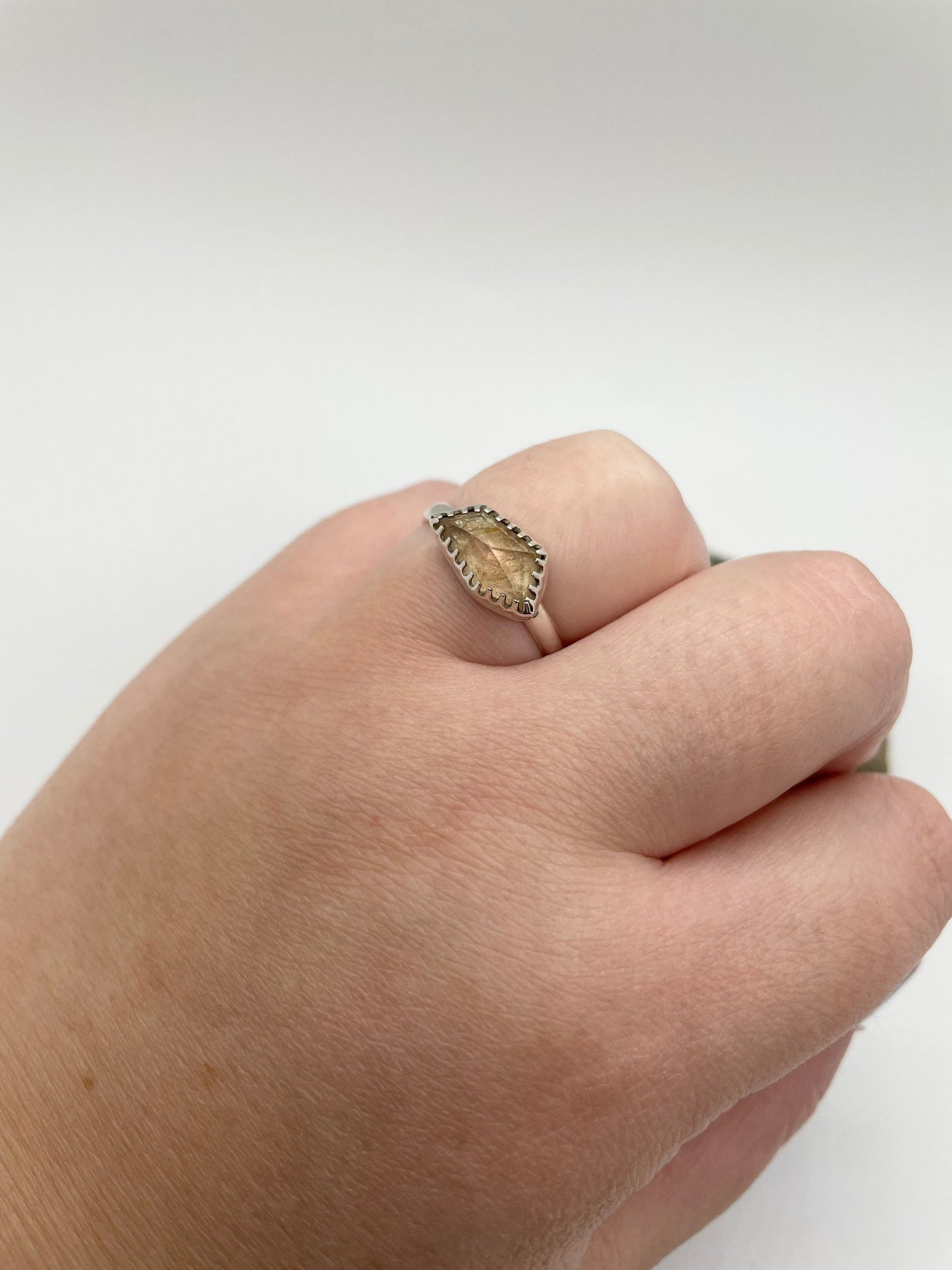 Handmade Oregon sunstone ring size 9.25