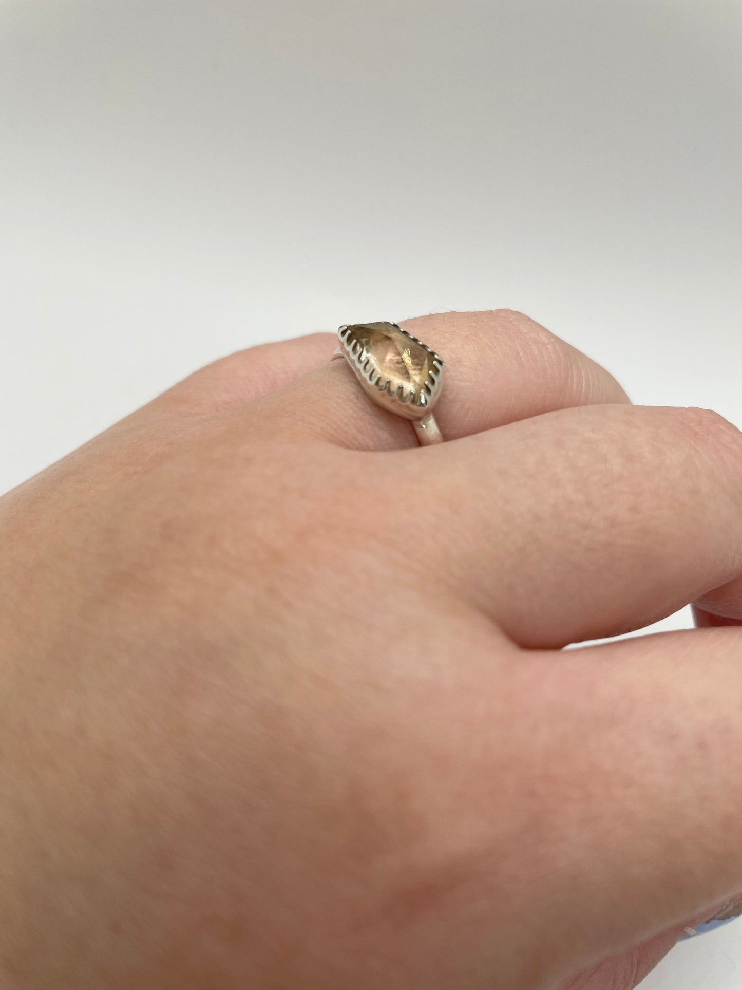 Handmade Oregon sunstone ring size 9.25