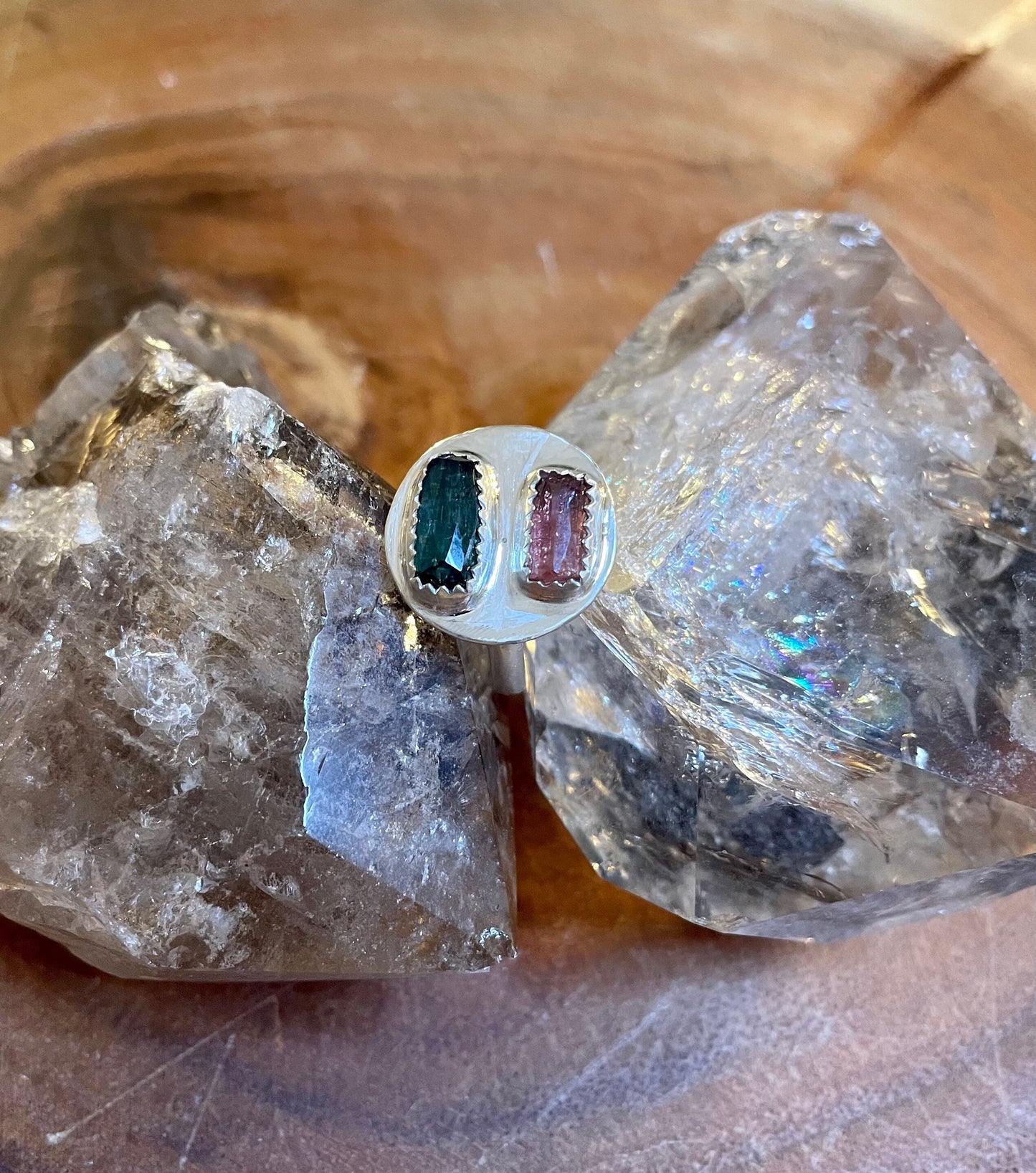 Handmade unique tourmaline ring size 7
