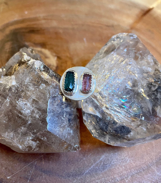 Handmade unique tourmaline ring size 7