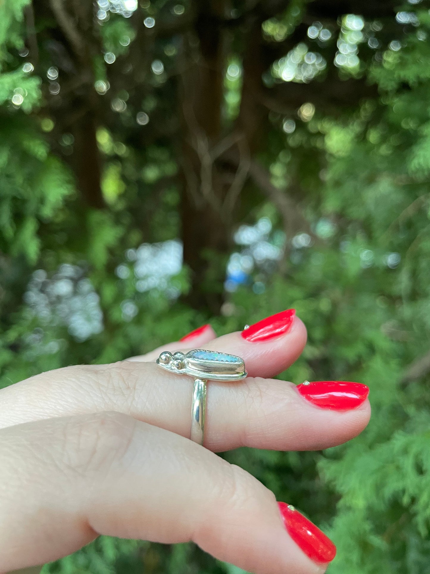 Handmade opal doublet ring size 6