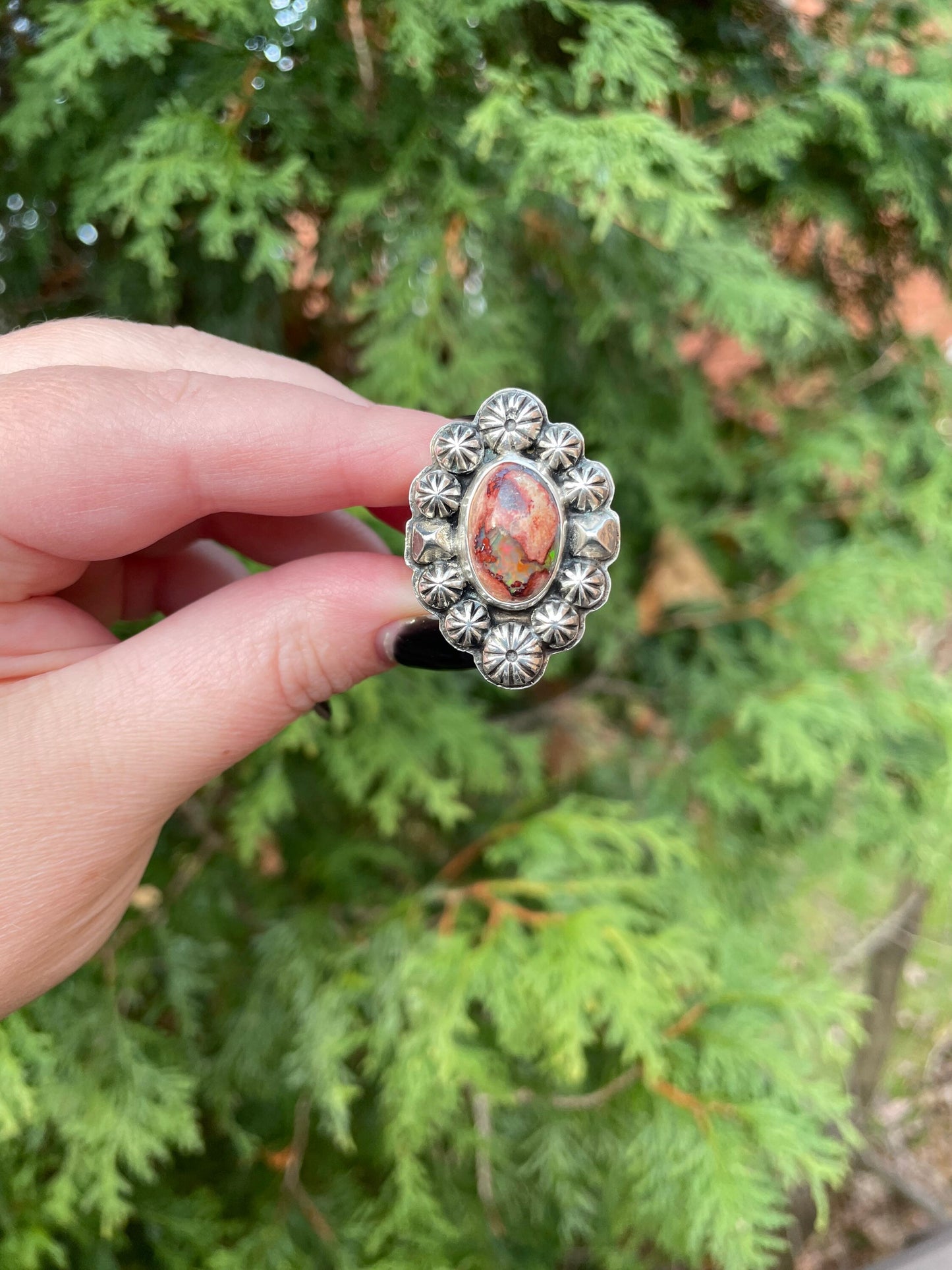 Magnificent handmade Mexican Fire Opal Sterling Silver Ring
