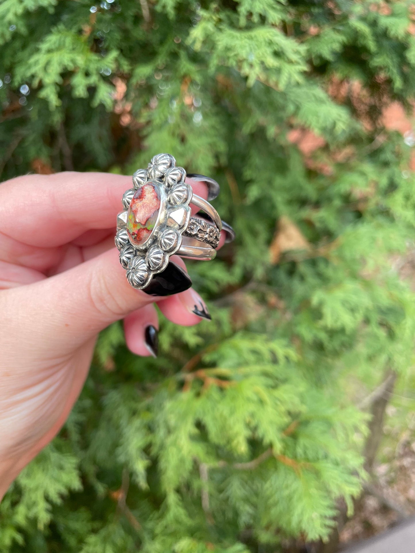 Magnificent handmade Mexican Fire Opal Sterling Silver Ring