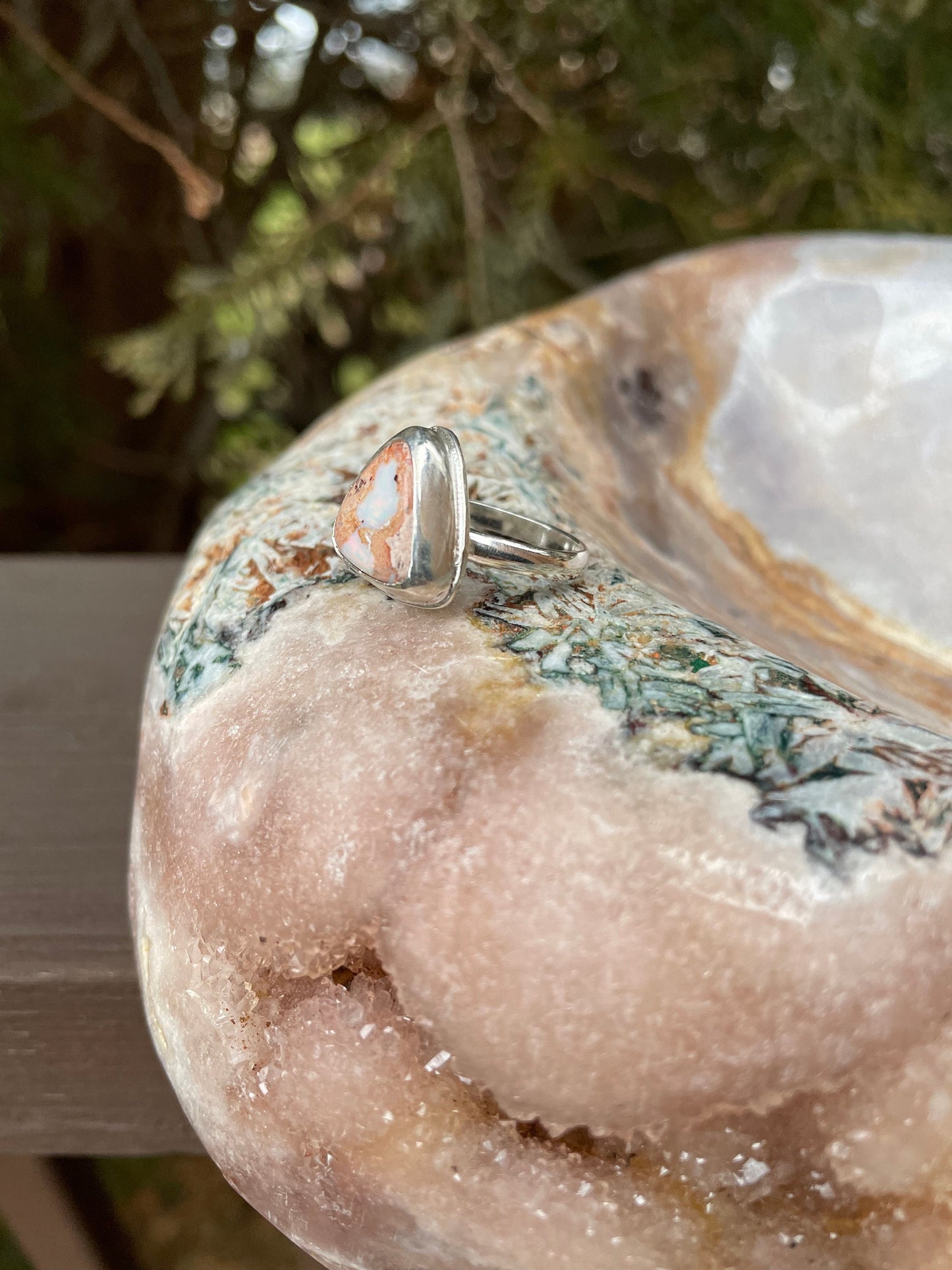 Mexican fire opal ring size 5