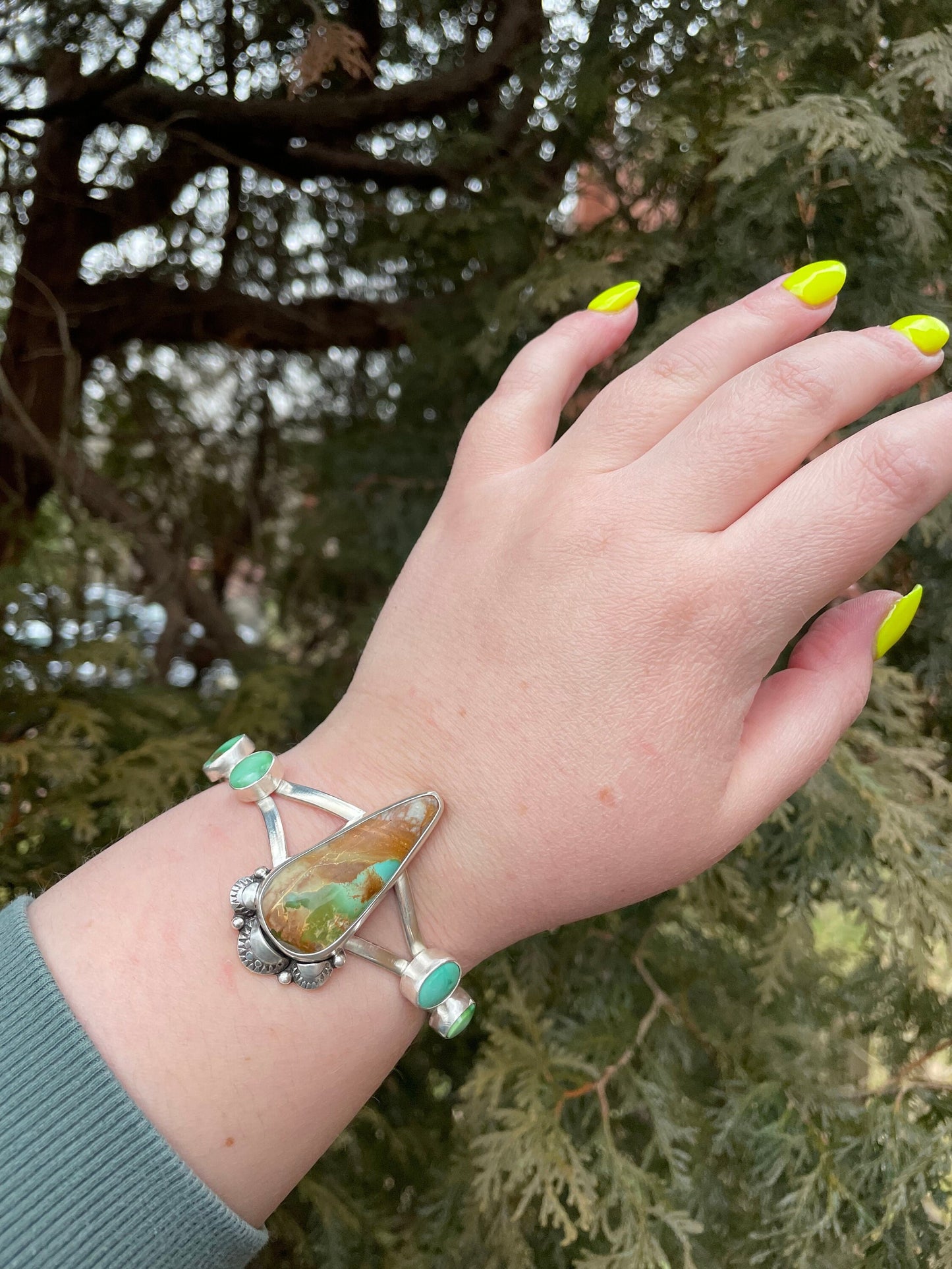 Dazzling Royston Turquoise Large Statement Cuff