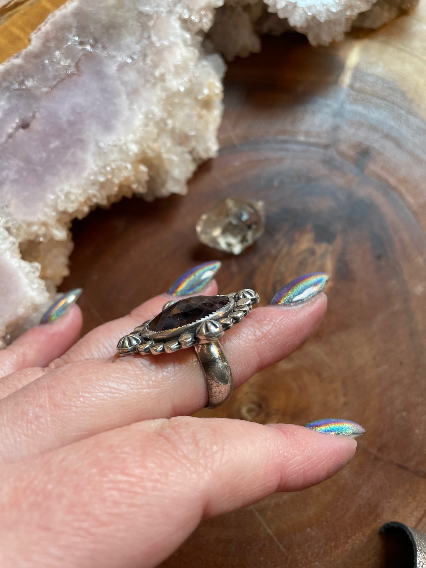 Luxurious sapphire statement ring, size 6.25