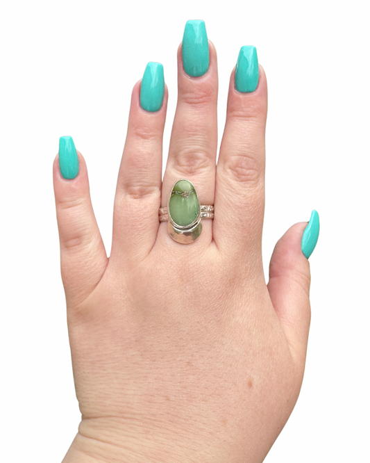 Green turquoise ring size 11