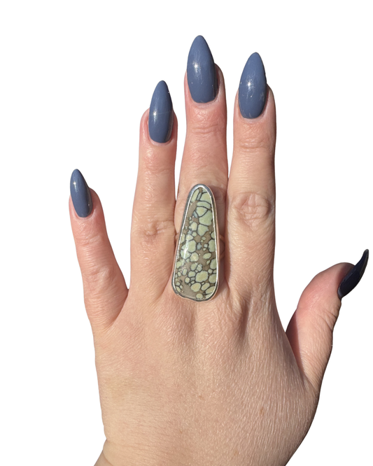 Desert Bloom Variscite Statement Ring, Size 9.5