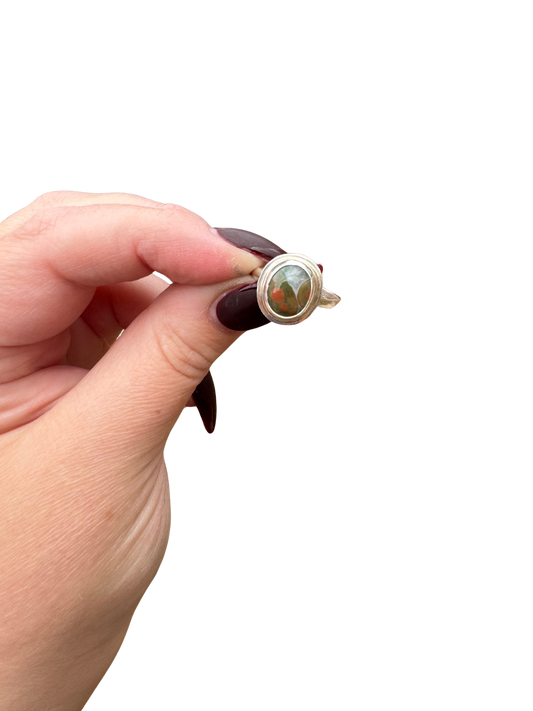 Lovely Ocean Jasper Ring Size 7