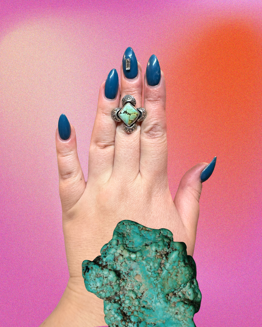 Iron Mountain Turquoise Ring, Size 7