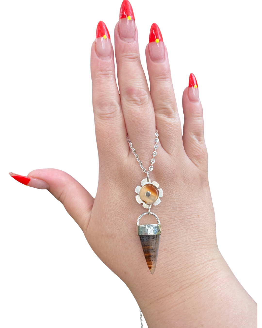 Montana Agate Flower Necklace 2