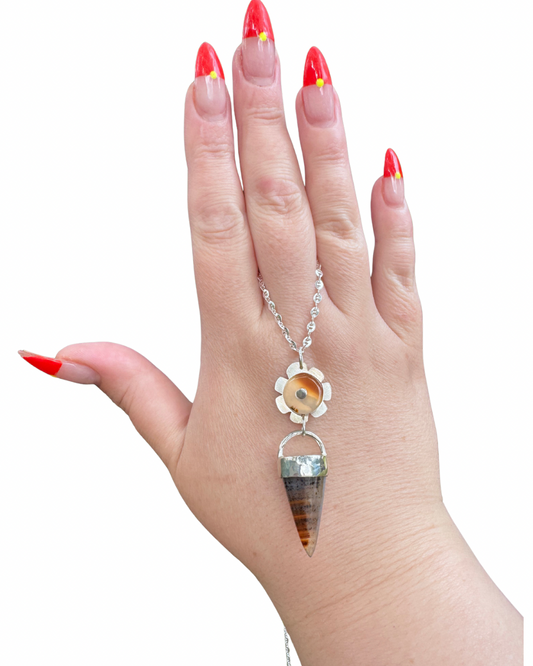 Montana Agate Flower Necklace 2