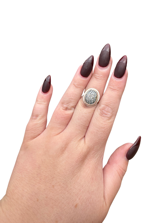 Snakeskin Agate Ring Size 6.75