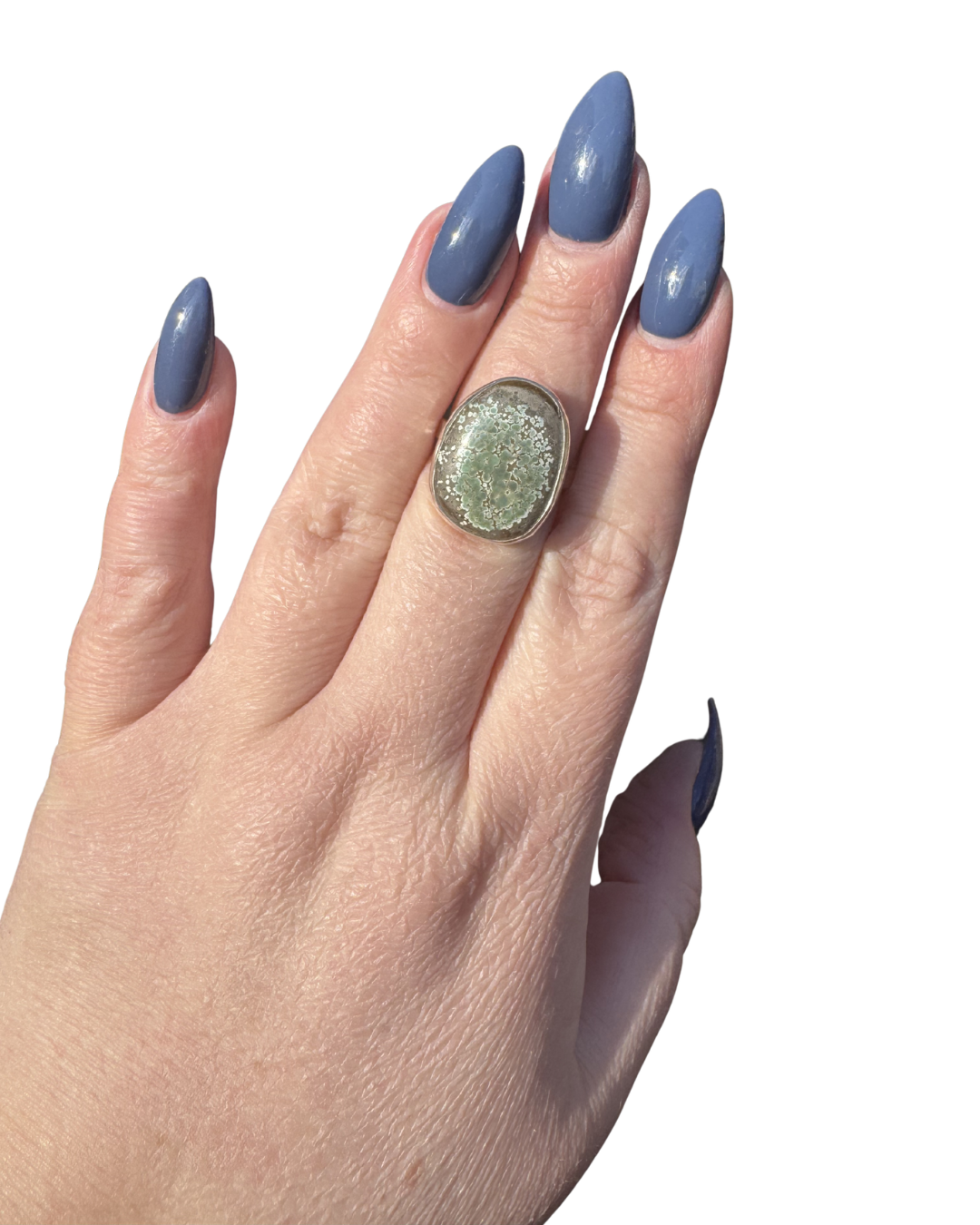 Turtleback Variscite Ring, Size 7.75