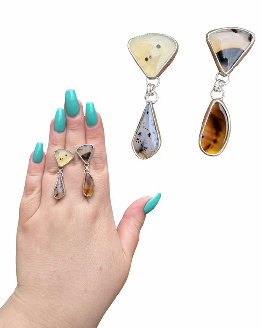 Montana Agate Post/Dangle Earrings