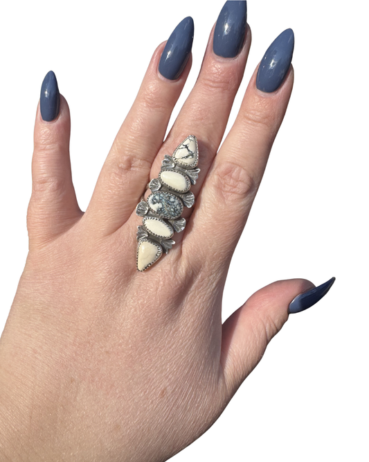 Ivory Creek and Calypso Variscite Statement Ring Size 8.75