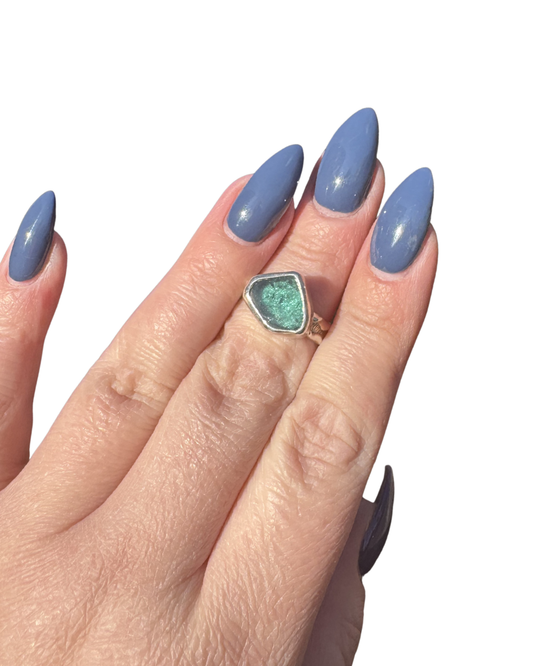 Stunning Indicolite Tourmaline Ring , Size 6.75