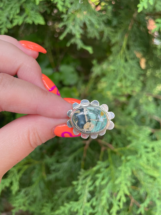 Mystic Sage Statement Ring, size 8.5