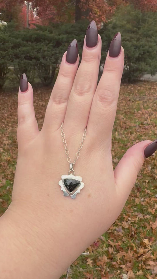 Delicate Michigan greenstone pendant necklace on sterling silver chain