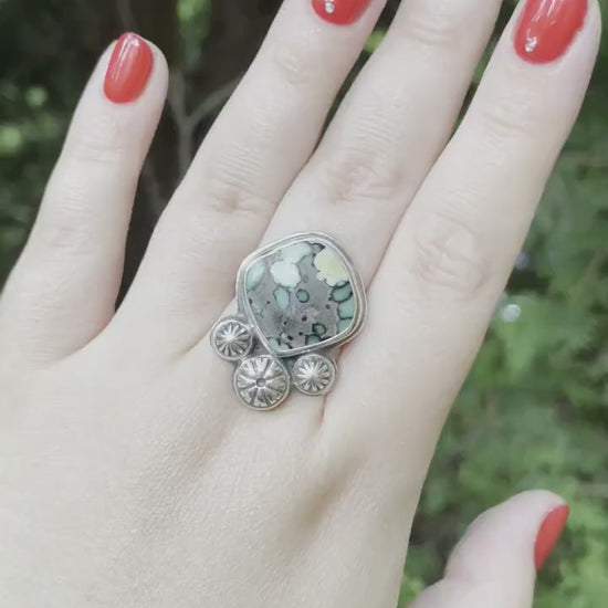 Handmade calypso variscite ring size 9