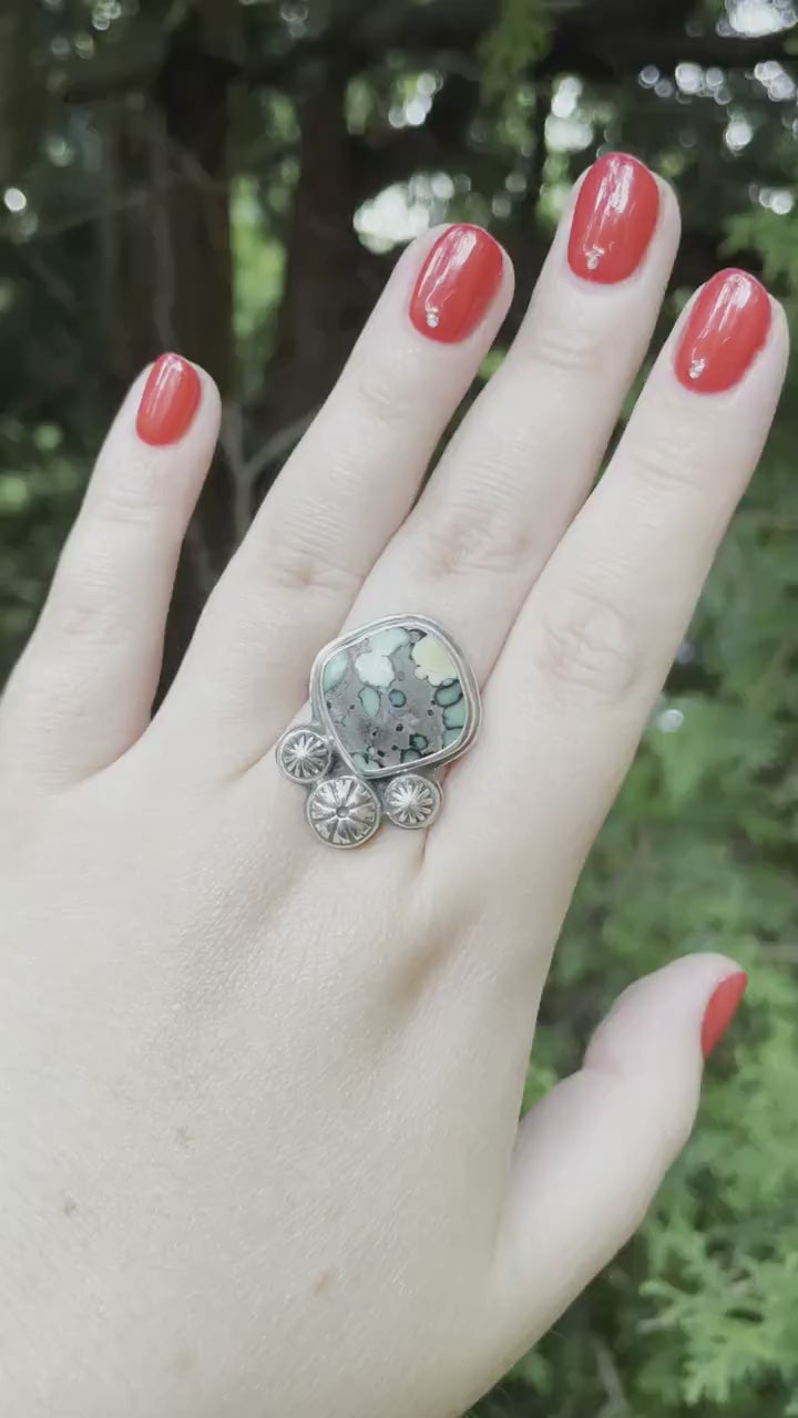 Handmade calypso variscite ring size 9