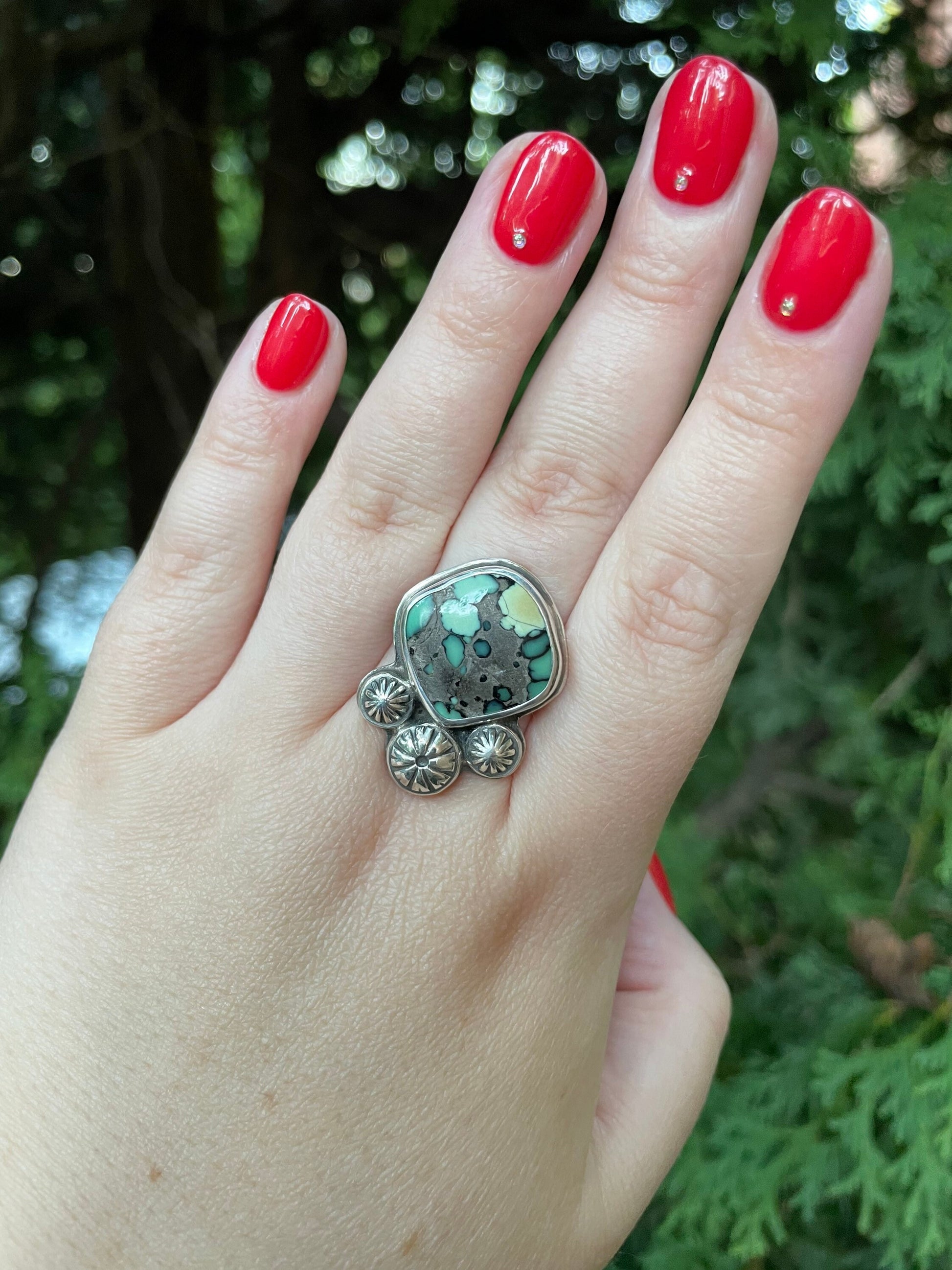 Handmade calypso variscite ring size 9