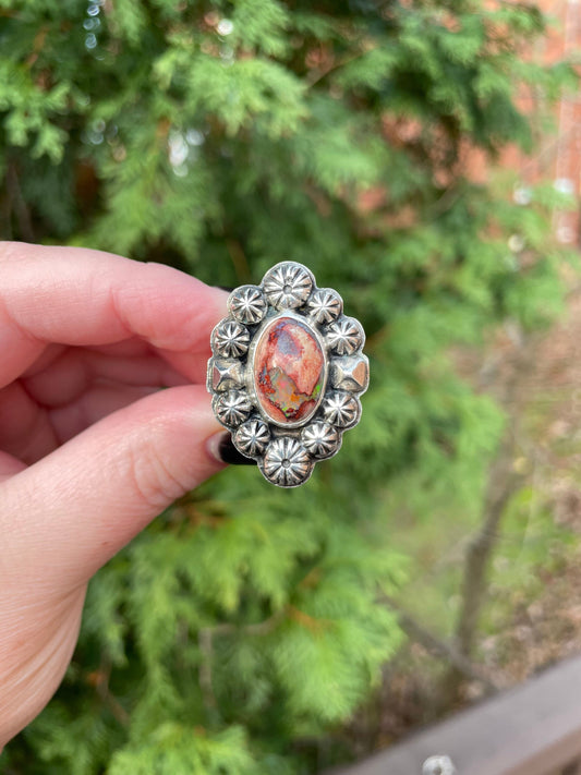 Magnificent handmade Mexican Fire Opal Sterling Silver Ring